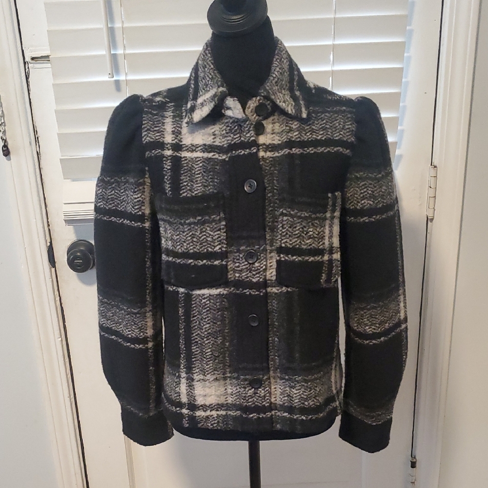 GAP Black with White Plaid Jacket